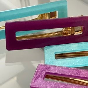 Jewel Tone Architectural Large Hair Clips 4pcs
